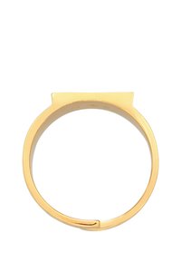 Guldring med flad top og glat, poleret overflade. Rund form med et sømløst design, ingen synlige udsmykninger.