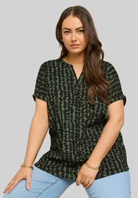 Yours Clothing ABSTRACT TEXTURED - Camicetta - khaki