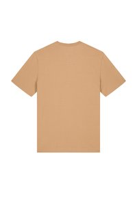 Ein schlichter T-Shirt mit kurzen Ärmeln aus leichtem Baumwollstoff. Verfügt über einen runden Ausschnitt und eine lockere Passform ohne sichtbares Design oder Logo.