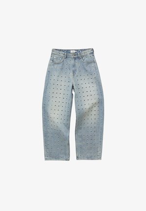 & OTHER STORIES, & OTHER STORIES WIDE-LEG EYELET JEANS - Wide Leg - dusty light blue