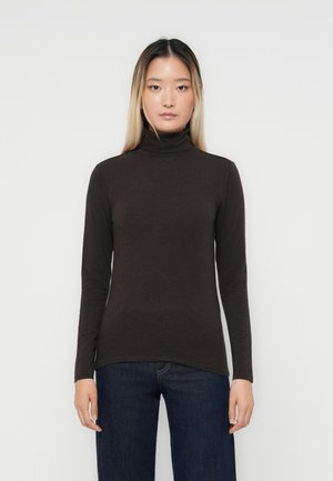 ONLSIA ROLL NECK BOX - Top s dlhým rukávom - black coffee
