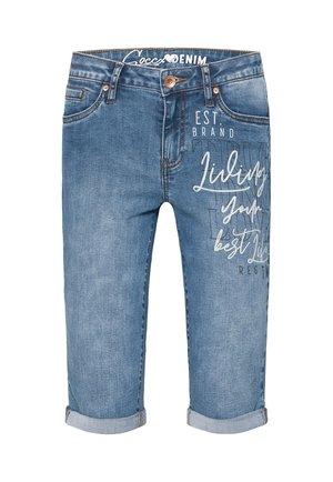 Soccx Denim shorts - mid blue printed