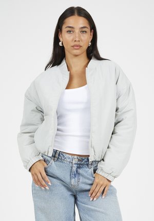 WITH ELASTICATED COLLAR CUFFS - Giubbotto Bomber - grey