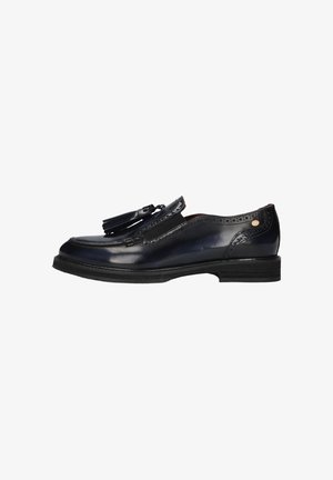 Fred de la Bretoniere, FRED DE LA BRETONIERE DAMES LOAFERS PARIS ELIBRA. - Chaussons - dark navy leather
