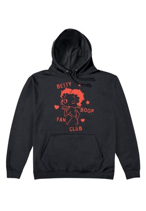 Czarna bluza z kapturem z czerwoną grafiką postaci z kreskówki i napisem: "KLUB FANÓW BETTY BOOP". Posiada kieszeń kangurkę i regulowany kaptur.
