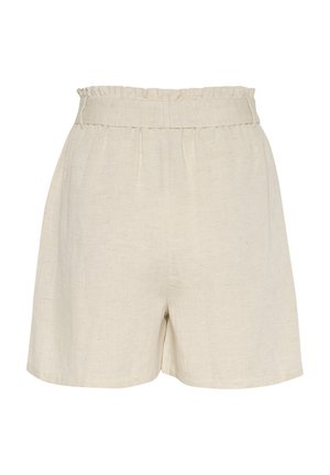 Noisy May - Pantaloncini in misto lino color avena in coordinato