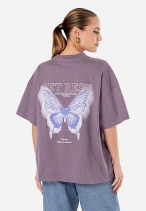 LENA OVERSIZED TEE - T-shirts med print - washed dusty grape