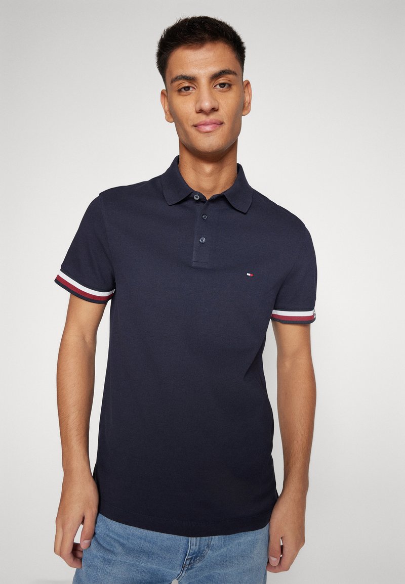 Tommy Hilfiger MONOTYPE FLAG CUFF SLIM FIT - Poloshirt - desert