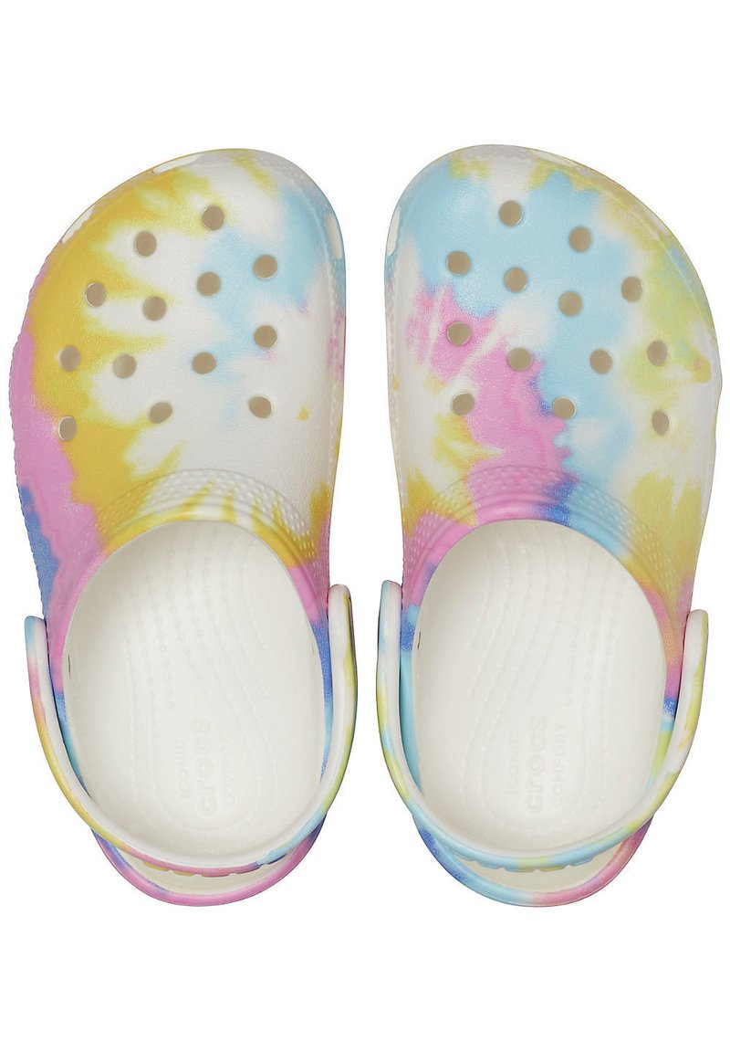 Crocs CLASSIC TIE DYE GRAPHIC CLOG Mules white multi/multicoloured