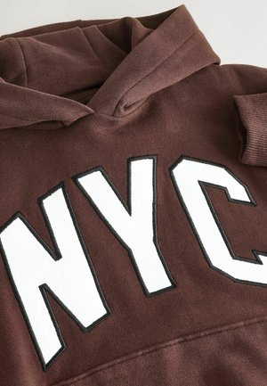 Next Kapuzenpullover - chocolate brown slogan