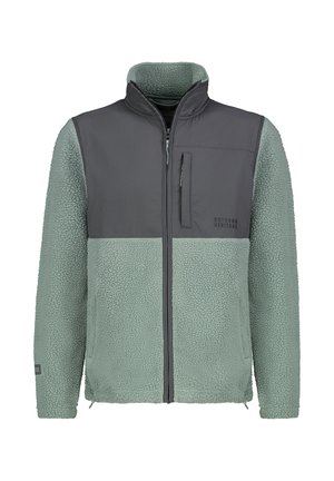 MIT STEHKRAGEN UND BRUSTTASCHE - Fleecejacke - green