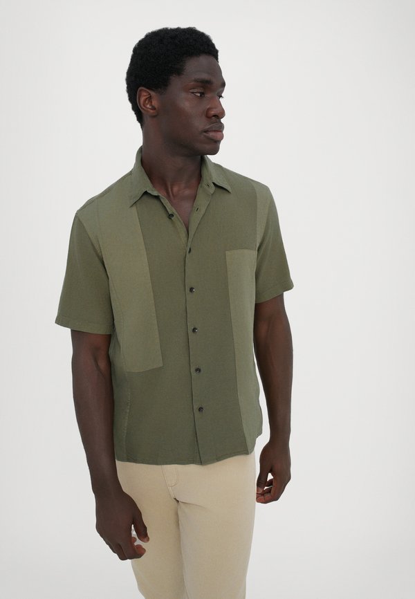 DALTON PATCHWORK SHIRT - Shirt - olive3