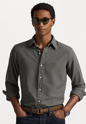 CUSTOM FIT TEXTURED DOBBY SHIRT - Ing - dark metal