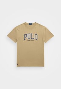 CUSTOM SLIM FIT LOGO JERSEY T-SHIRT - Triko s potiskem - beige