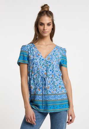 KURZARM RAKATA - Blouse - hellblau mehrfarbig