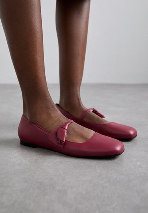GIABORGHINI ATHENEA - Ankle strap ballet pumps - cherry