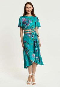 Liquorish FLORAL PRINT  - A-line skirt - green