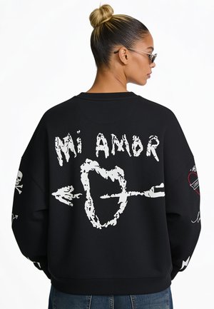 Mira Paris, TATTOO MI AMOR EMBROIDERY LOOSE FIT SWEATSHIRT - Sweatshirt - black