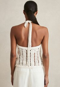 Reiss REGULAR FIT - CALLY CROCHET HALTERNECK  - Top - white