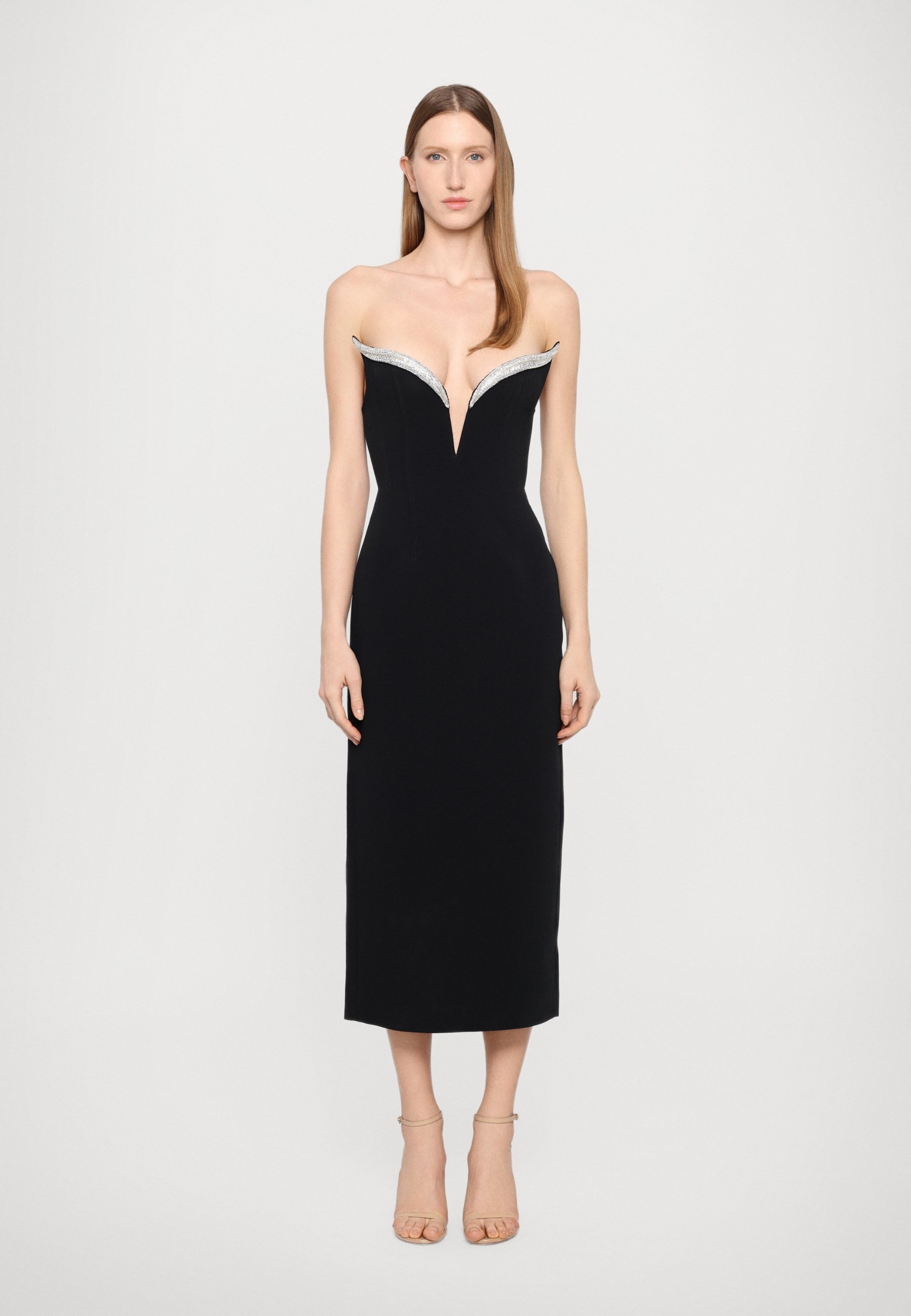 midi a line sweater dress Womens Cashmere Ribbed Knit A-Line Dress Long Sleeve V Neck Midi Dress