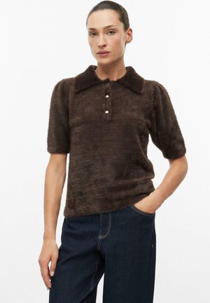 s.Oliver, STRICKPULLOVER - Poloshirt - dunkelbraun