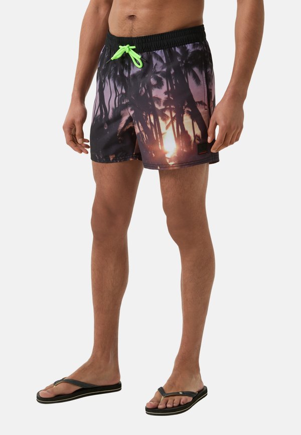 NELSON - Badeshorts - schwarz flieder