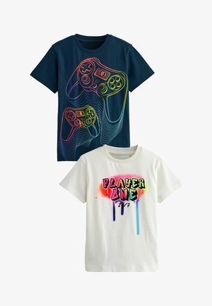 GRAPHIC SHORT SLEEVE 2 PACK STANDARD - T-shirt print - navy blue white rainbow gaming