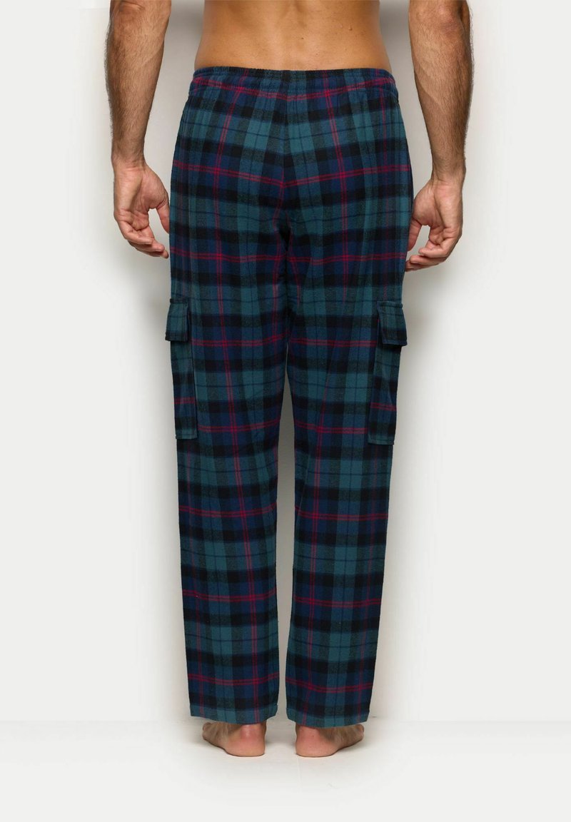 Pantaloni Pigiama Uomo In Flanella Di Cotone A Quadri, Con Tasche E Vita Regolabile, Taglie S-XXL - 3