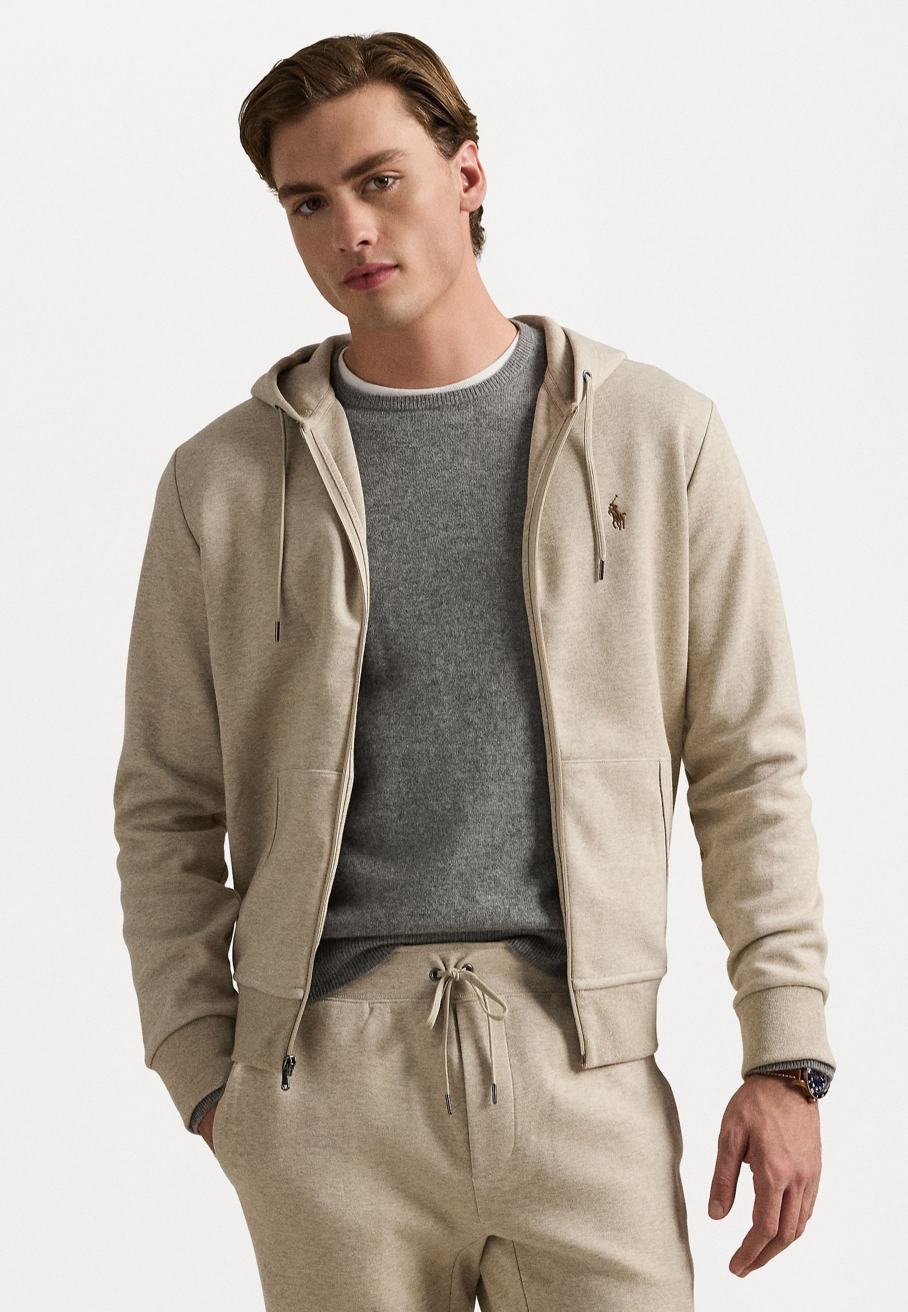 ★★POLO RALPH LAUREN★★ File Fleece Full Zip Hoodie Beige Genuine Polo Ralph Lauren File Full Zipper Hoodie -Beige | eBay
