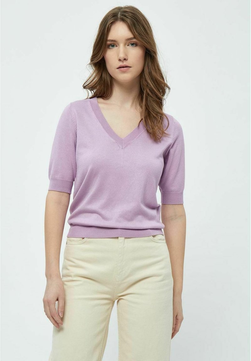 Minus MILLA V-NECK  - Paprasti marškinėliai - lupine purple