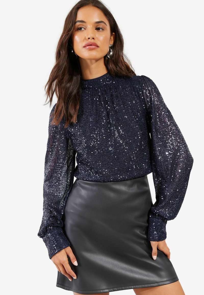 Friends Like These SEQUIN LONG SLEEVE - REGULAR FIT - Blūze - navy blue