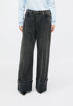 TURN UP  PANTS - Baggy jeans - dark grey denim