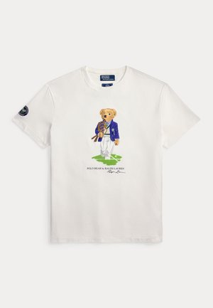 Polo Ralph Lauren, WIMBLEDON CLASSIC FIT POLO BEAR T-SHIRT - Nyomott mintás póló - white