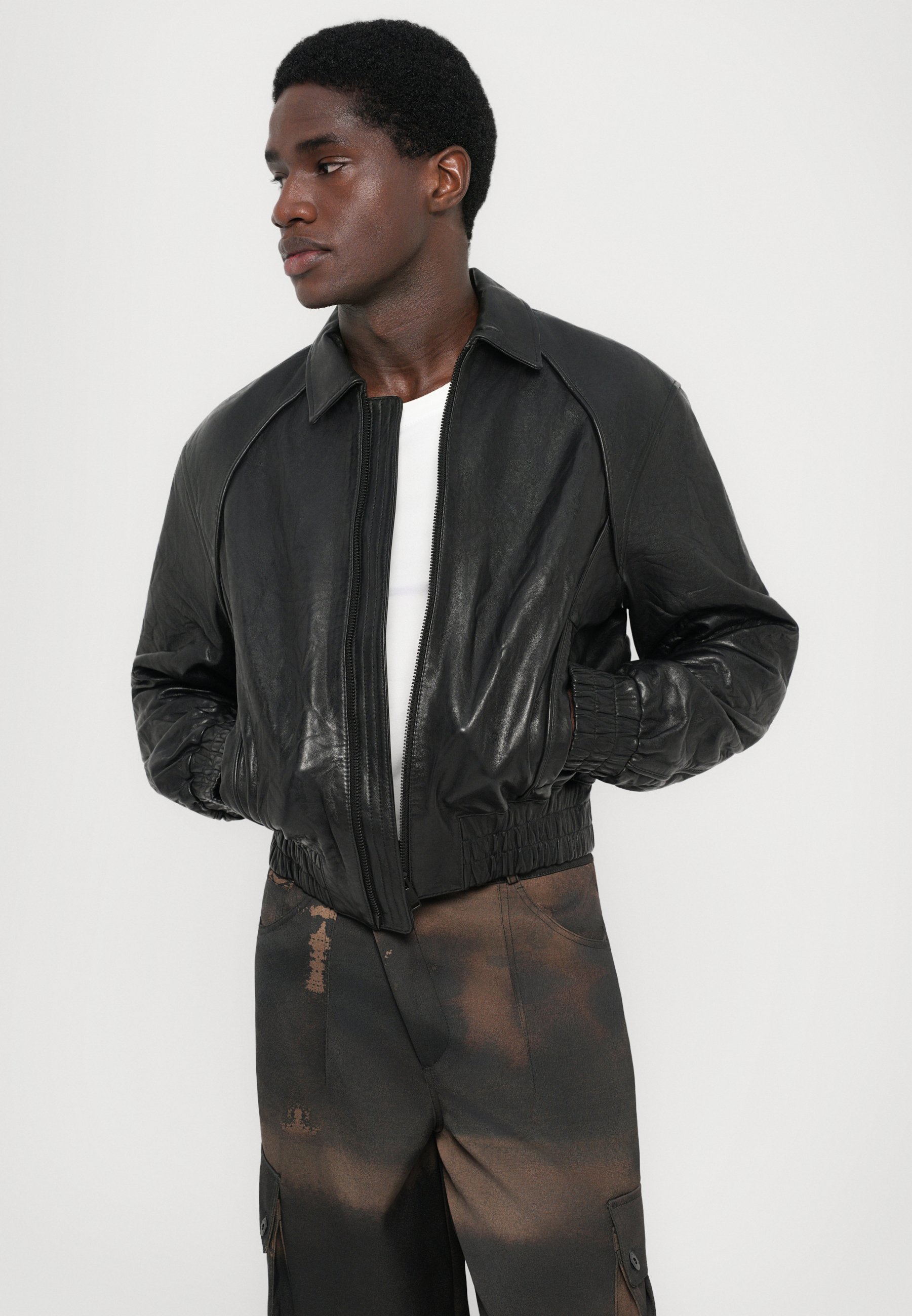 Han Kjøbenhavn CRUNCH BIKER JACKET - Leather jacket - black