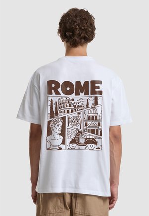 Mister Tee, ROMAN SOUVENIRS OVERSIZE TEE - T-Shirt print - white