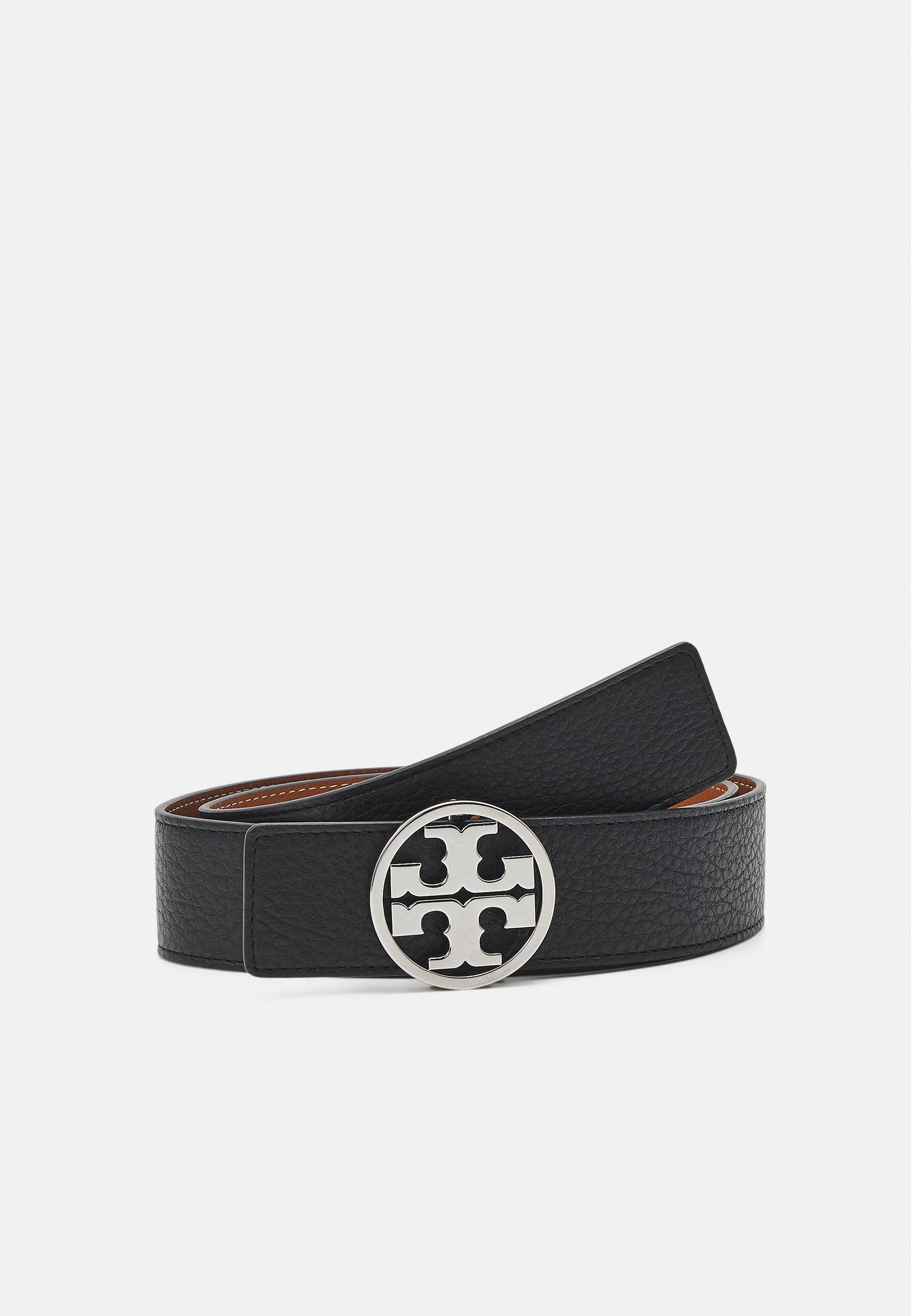 Tory Burch 1” Reversible Logo Black Classic Cuoio Silver Belt 1 main image 3