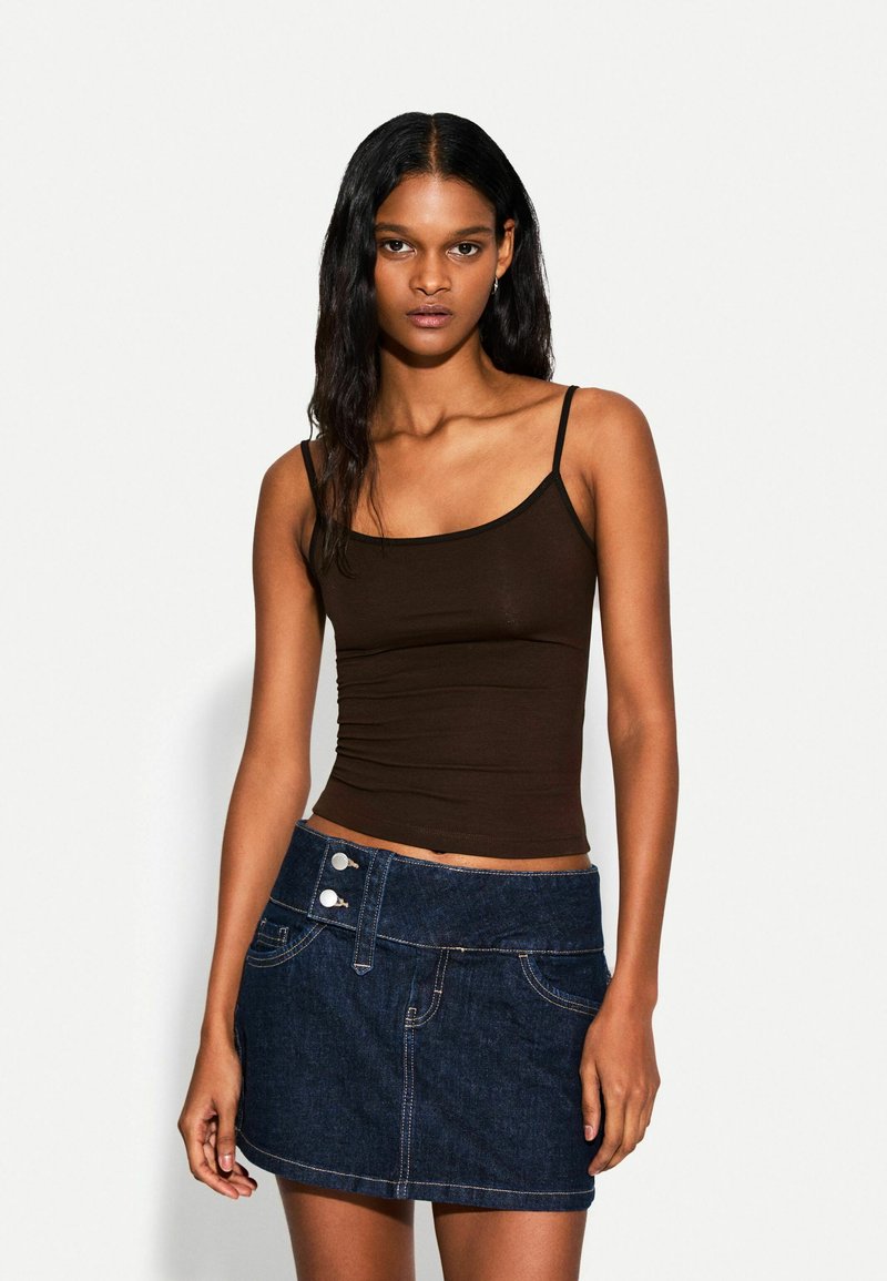 Bershka - STRAPPY - Top - dark green, Vergrößern