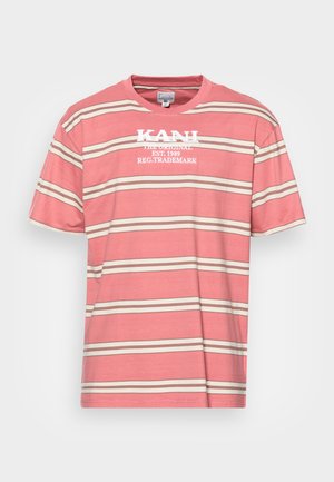 Karl Kani RETRO STRIPE TEE UNISEX - Nyomott mintás póló - rose