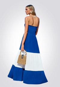 Cupshe Vestido largo - royal blue white