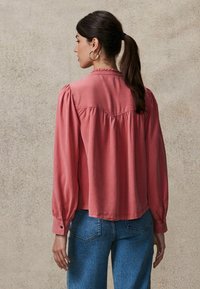 Next WASHED RUFFLE NECK LONG SLEEVE - Overhemdblouse - pink