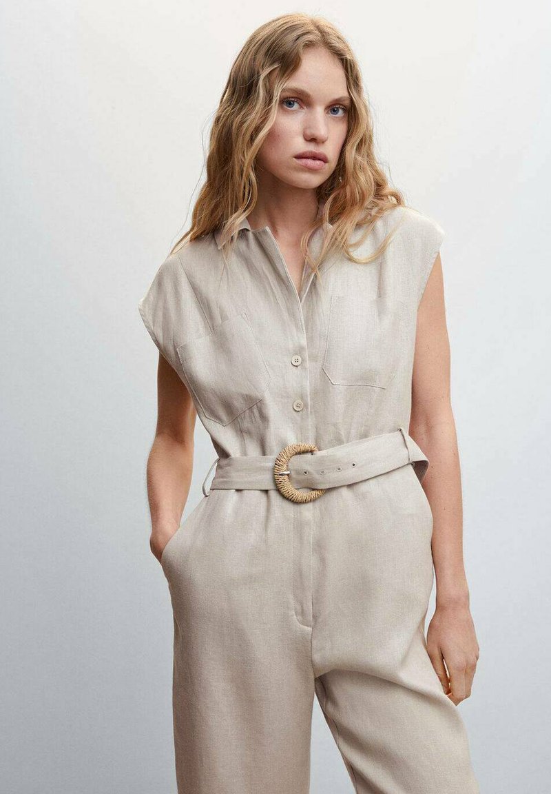 Mango QUITO Jumpsuit light pastel grey/beige Zalando.nl