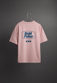 Bershka SHORT SLEEVE - Potiskana majica - light pink