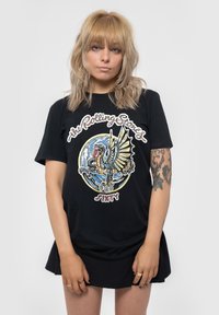 Paradiso Clothing THE ROLLING STONES FOILED SIXTY DRAGON GLOBE BOYFRIEND FIT - Print T-shirt - black