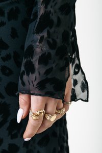 Colourful Rebel MAUDE LEOPARD FLOCK DRESS - Cocktail φόρεμα / Φόρεμα για πάρτι - black