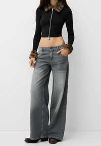 Bershka Cardigan - black denim