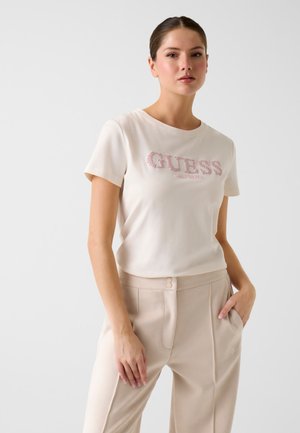 MIT AUFGEDRUCKTEM LOGO - T-Shirt print - weiß