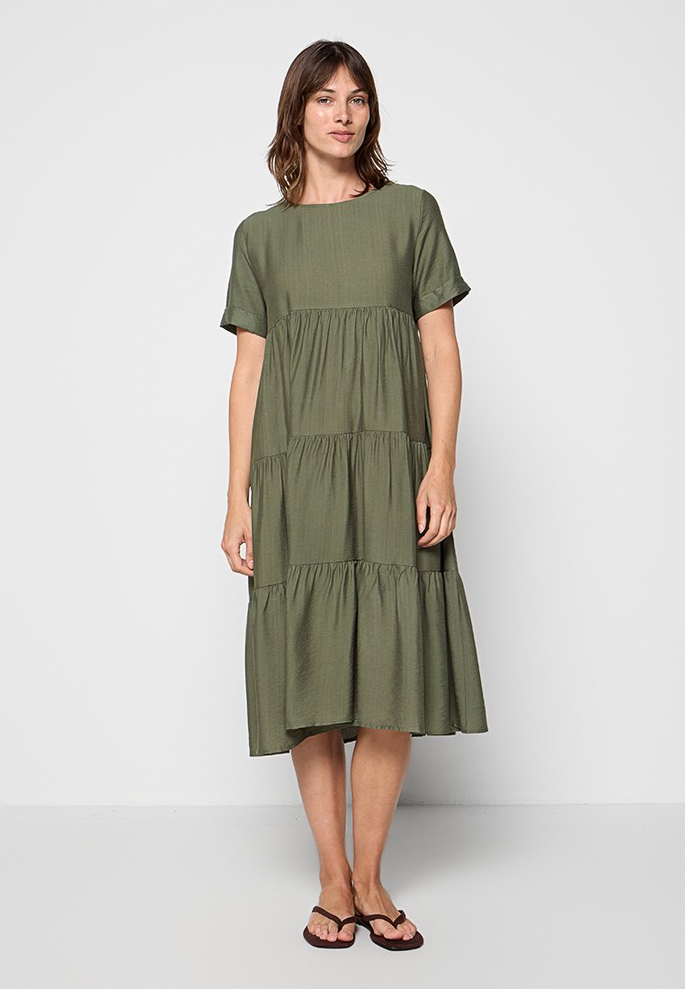 Le Jardin Du Lin Maxi-jurk kaki
