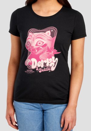 NETFLIX, KPOP DEMON HUNTERS DERPY AND SUSSIE PINK GRADIENT - Print T-shirt - black