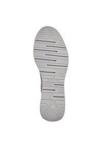 White rubber shoe sole with textured grip, featuring horizontal and vertical grooves for traction, labeled with size 37, and brand logo.