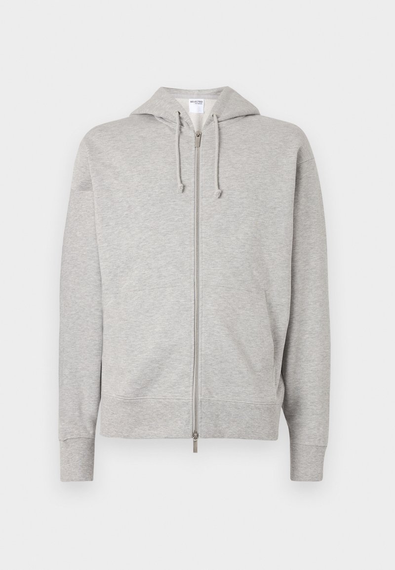 Selected Homme Sweater met rits lichtgrijs gemêleerd Selected Homme Sweater met rits lichtgrijs gemêleerd